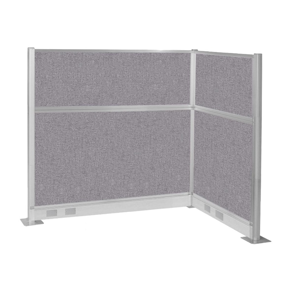 Pre-Configured Hush Panel Electric Cubicle (L Shape) 6' x 4' Cloud Gray Fabric